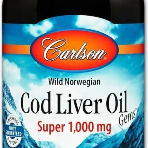 Wild Norwegian Cod Liver Oil Gems, 1000mg - 250 softgels