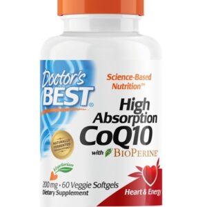High Absorption CoQ10 with BioPerine, 200mg - 60 veggie softgels