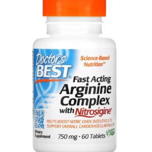 Fast Acting Arginine Complex with Nitrosigine, 750mg - 60 tablets