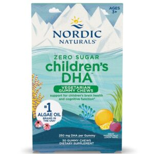 Children's DHA Vegetarian Gummy Chews, 250mg Passion Fruit Lemon - 30 gummies