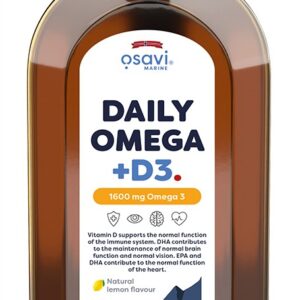 Daily Omega + D3, 1600mg Omega 3 (Natural Lemon) - 500 ml.