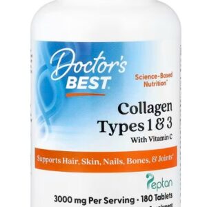 Collagen Types 1 and 3 with Peptan and Vitamin C, 3000mg - 180 tabs